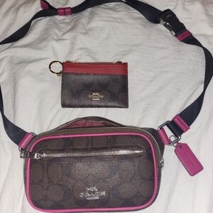 Coach belt bag in signature print